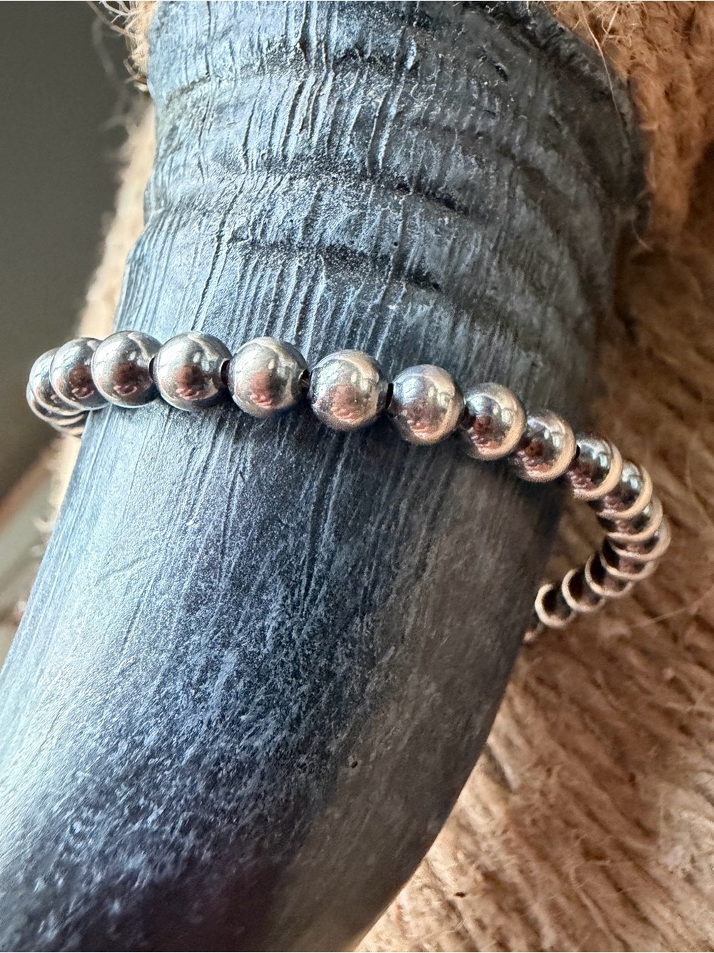 Sterling Silver 5mm Bead Bracelet with clasp- Sterling Silver